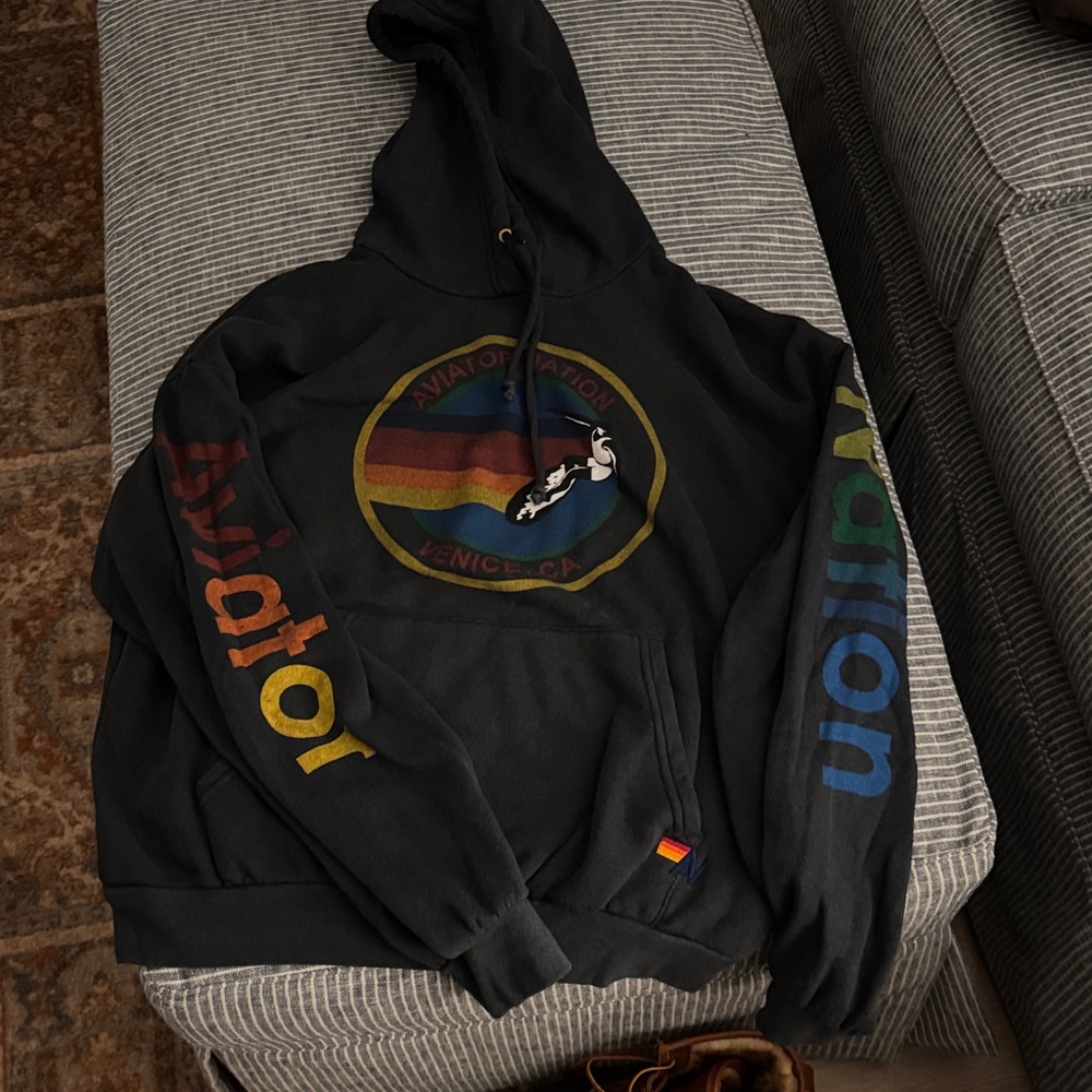 Aviator Nation Black Hoodie Size Small